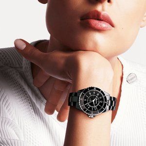 98% NEW CHANEL J12 BLACK WATCH